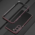 Per Samsung Galaxy S23 5G Aurora Series Lens Protector + custodia per telefono con struttura in metallo (nero rosso)