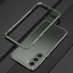 Per Samsung Galaxy S23 5G Aurora Series Lens Protector + Custodia per telefono con struttura in metallo (verde argento)
