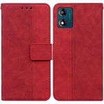 Custodia per telefono in pelle goffrata geometrica per Motorola Moto E13 (rossa)