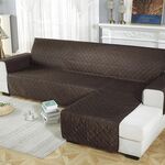 Cuscino per animali domestici antiscivolo impermeabile Copridivano assemblato in un pezzo, dimensioni: sinistra-200x270 cm (caffè nero)
