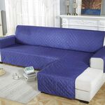 Cuscino per animali domestici antiscivolo impermeabile Copridivano monopezzo assemblato, dimensioni: destra-200x270 cm (blu scuro)