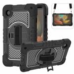Custodia per tablet in silicone a contrasto per PC con rotazione a 360 gradi per Samsung Galaxy Tab A9 (nera)