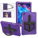 Per Samsung Galaxy Tab A9+ Shield 360 Maniglia di rotazione EVA Custodia antiurto per tablet PC (viola nero)