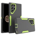 Per Samsung Galaxy S22 Ultra 5G 2 in 1 custodia magnetica per PC + TPU (grigio + verde fluorescente)