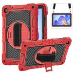 Per Honor Pad X8 Custodia per tablet in silicone con rotazione a 360 gradi per PC (rosso + nero)