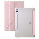 Custodia per tablet in pelle con deformazione acrilica trasparente per Samsung Galaxy Tab S9 (rosa)