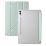 Custodia per tablet in pelle con deformazione acrilica trasparente per Samsung Galaxy Tab S9 (verde)