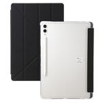Custodia per tablet in pelle con deformazione acrilica trasparente per Samsung Galaxy Tab S9 (nera)