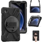 Per Samsung Galaxy Tab A9+ Maniglia rotante TPU + Custodia per tablet PC (nera)
