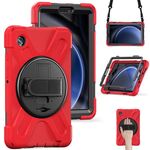 Per Samsung Galaxy Tab A9+ Maniglia rotante TPU + Custodia per tablet PC(Rosso)