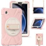 Per Samsung Galaxy Tab A9+ Maniglia rotante TPU + Custodia per tablet PC (rosa)