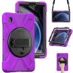 Per Samsung Galaxy Tab A9+ Maniglia rotante TPU + Custodia per tablet PC (viola)