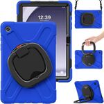 Per Samsung Galaxy Tab A9+ Custodia ibrida in silicone per tablet PC con supporto e tracolla (blu)