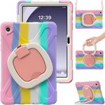 Per Samsung Galaxy Tab A9+ Custodia ibrida in silicone per tablet PC con supporto e tracolla (rosa colorato)