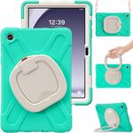 Custodia ibrida in silicone per tablet PC Samsung Galaxy Tab A9+ con supporto e tracolla (verde menta)