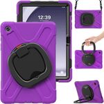 Custodia per tablet PC ibrida in silicone per Samsung Galaxy Tab A9+ con supporto e tracolla (viola)