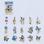 15 pz/pacco PET Serie Farfalla Fiore Retro DIY Adesivi per Manuale con Stampa a Caldo, Stile: Incantatrice Blu