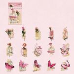 15 pezzi/pacco PET Farfalla Serie di fiori Retro Adesivi per manuali con stampa a caldo fai-da-te, Stile: Confessione calda