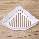 Scaffale triangolare per articoli da toeletta da bagno e cucina (bianco)
