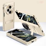 Per OPPO Find N3 Pioneer Skin-Feel Case-film Cerniera integrale Custodia antiurto per telefono (Oro)