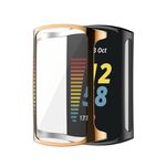 Per Fitbit Charge 6/5 Custodia protettiva per orologio elettrolitico in TPU a copertura totale (oro rosa)