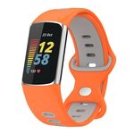 Per cinturino in silicone bicolore Fitbit Charge 6 (grigio arancione)