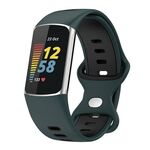 Per cinturino in silicone bicolore Fitbit Charge 6 (verde oliva nero)