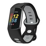 Per cinturino in silicone bicolore Fitbit Charge 6 (nero grigio)