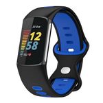 Per cinturino in silicone bicolore Fitbit Charge 6 (nero blu)