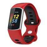 Per cinturino in silicone bicolore Fitbit Charge 6 (rosso nero)