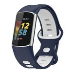 Per cinturino in silicone bicolore Fitbit Charge 6 (blu notte bianco)