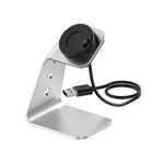 Per Venu3 / Venu3S / Vivoactive 5 Supporto per caricabatterie portatile in metallo con funzione dati, interfaccia destra (Argento)
