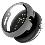 Per Google Pixel Watch 2 PC + custodia protettiva per orologio integrata con pellicola temperata (grigia)