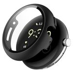 Per Google Pixel Watch 2 PC + custodia protettiva per orologio integrata con pellicola temperata (nera)