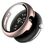 Per Google Pixel Watch 2 PC + custodia protettiva per orologio integrata con pellicola temperata (oro rosa)