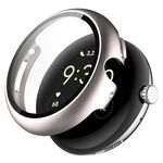 Per Google Pixel Watch 2 PC + custodia protettiva per orologio integrata con pellicola temperata (colore Starlight)