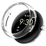Per Google Pixel Watch 2 Custodia protettiva per orologio PC vuota in confezione mezza (bianco trasparente)