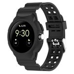 Per Google Pixel Watch 2 cinturino in silicone integrato completamente chiuso (nero)