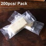 Sacchetto di imballaggio per torrone glassato traslucido traslucido sigillato a macchina da 200 pezzi / pacco 3,5x8,5 cm