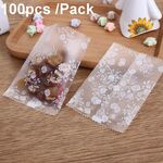 100 pz/pacco 5.5x8.5 cm Sacchetti di Imballaggio di Tè Fiore Smerigliato Traslucido Macchina per Biscotti Sacchetti di Plastica Sigillati
