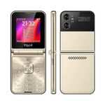 Telefono UNIWA F265 Flip Style, Mediatek MT6261D da 2,55 pollici, FM, 4 schede SIM, 21 tasti (Oro)
