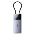 Baseus Metal Gleam Series II Docking station HUB 6 in 1 da tipo C a 1xHDMI+2xType-C+2xUSB+1xRJ45 (grigio siderale)