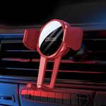 Supporto per auto con presa d'aria per ricarica rapida wireless V70 con blocco meccanico (rosso)
