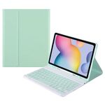 Custodia in pelle per tastiera Bluetooth con cappuccio quadrato per Samsung Galaxy Tab A9+ A7 con slot per penna (verde)