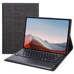 Custodia per tablet in pelle con tastiera Bluetooth e touchpad con struttura ad albero per Microsoft Surface Pro 9 SF129-A (nero)