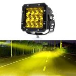 E15 35W / 4000LM / 6000K / DC 9-30V Faro da lavoro quadrato per auto da 5 pollici (luce gialla)