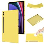 Per Samsung Galaxy Tab S9 FE+ / S9+ Custodia tablet antiurto in silicone liquido di colore puro (giallo)