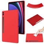 Per Samsung Galaxy Tab S9 FE+ / S9+ Custodia tablet antiurto in silicone liquido di colore puro (rosso)