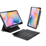 Custodia tablet in pelle con tastiera magnetica galleggiante per Samsung Galaxy Tab S6 Lite DUX DUCIS DK con supporto (nero)