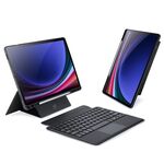 Custodia tablet in pelle con tastiera magnetica galleggiante per Samsung Galaxy Tab S9 DUX DUCIS DK con supporto (nero)